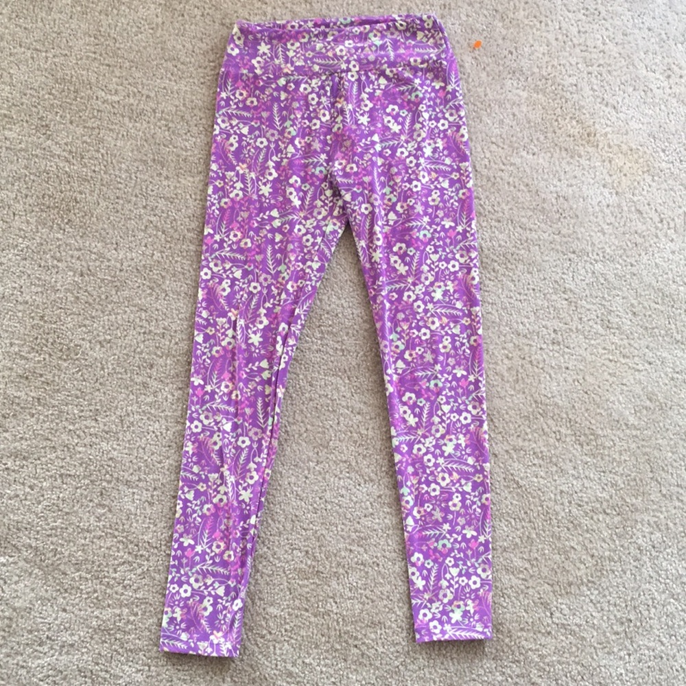 NWOT LulaRoe Purple Floral Flower Leggings